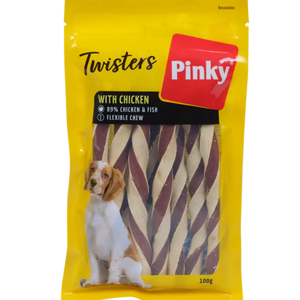 Bâtonnets à mâcher pour chien Pinky Twisters | Action FR