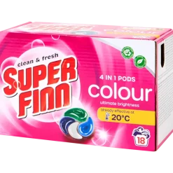 Capsules de lessive 4-en-1 Superfinn Couleur | Action FR