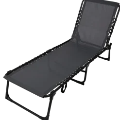 Chaise longue pliable Acier Noir | Action FR
