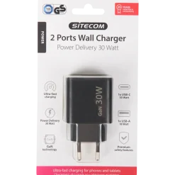 Chargeur secteur rapide Sitecom GaN | Action FR