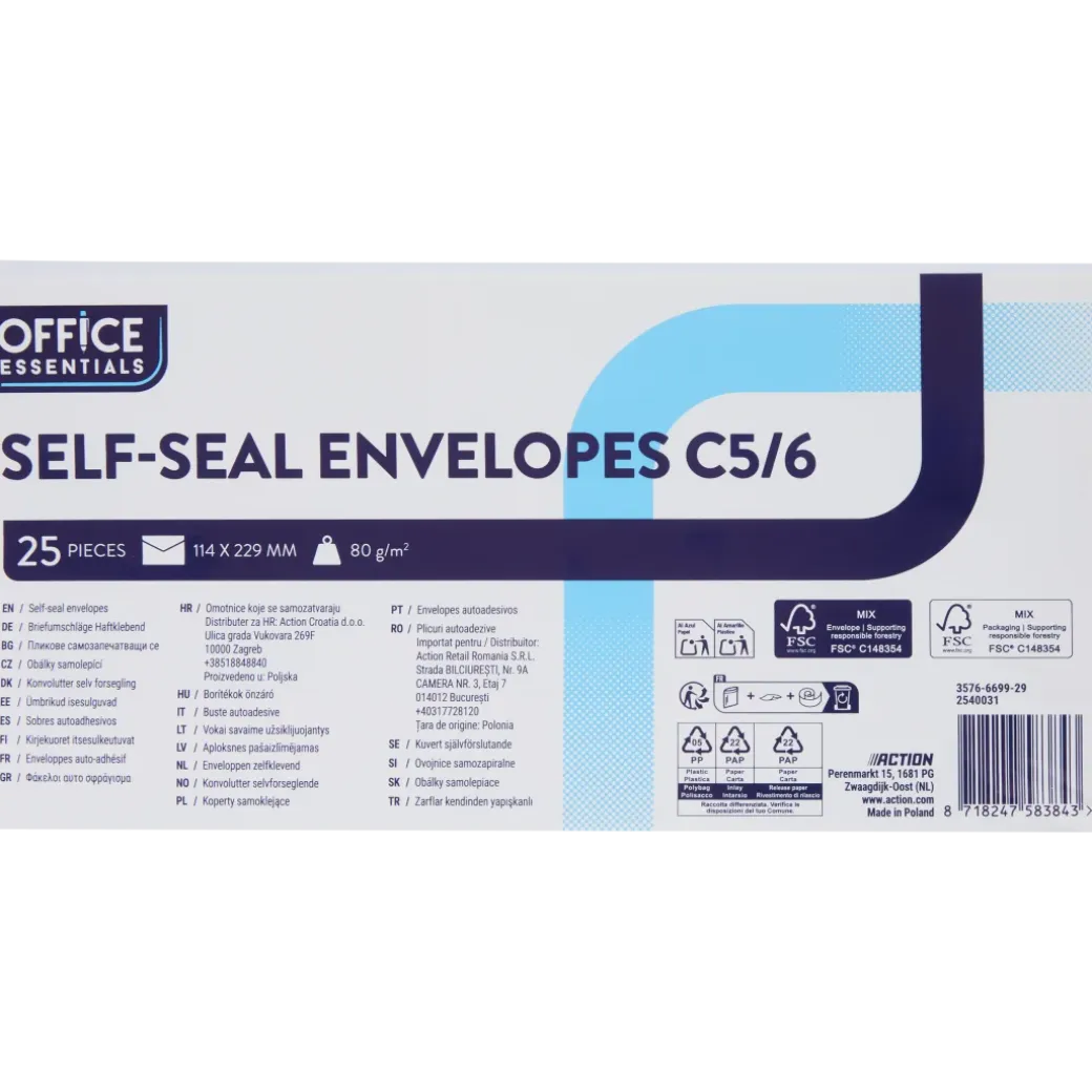 Enveloppes Office Essentials C5/6 | Action FR