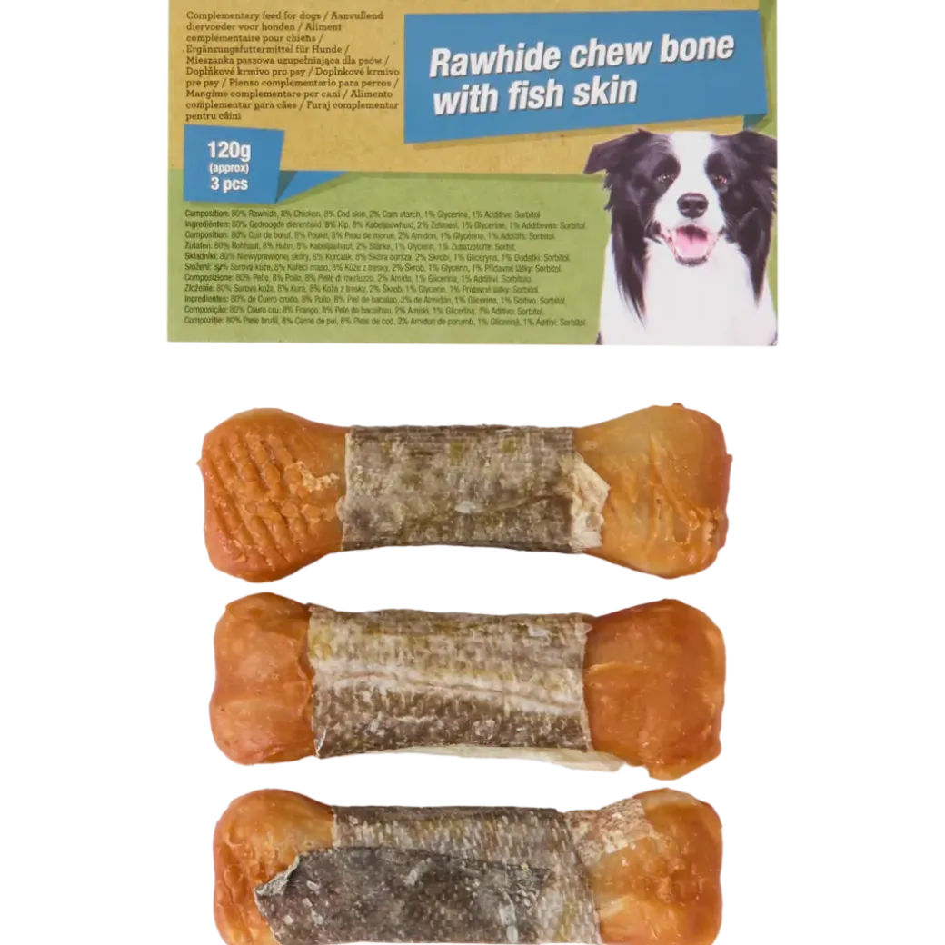 Friandises à mâcher pour chien Rawhide + Fish Skin | Action FR