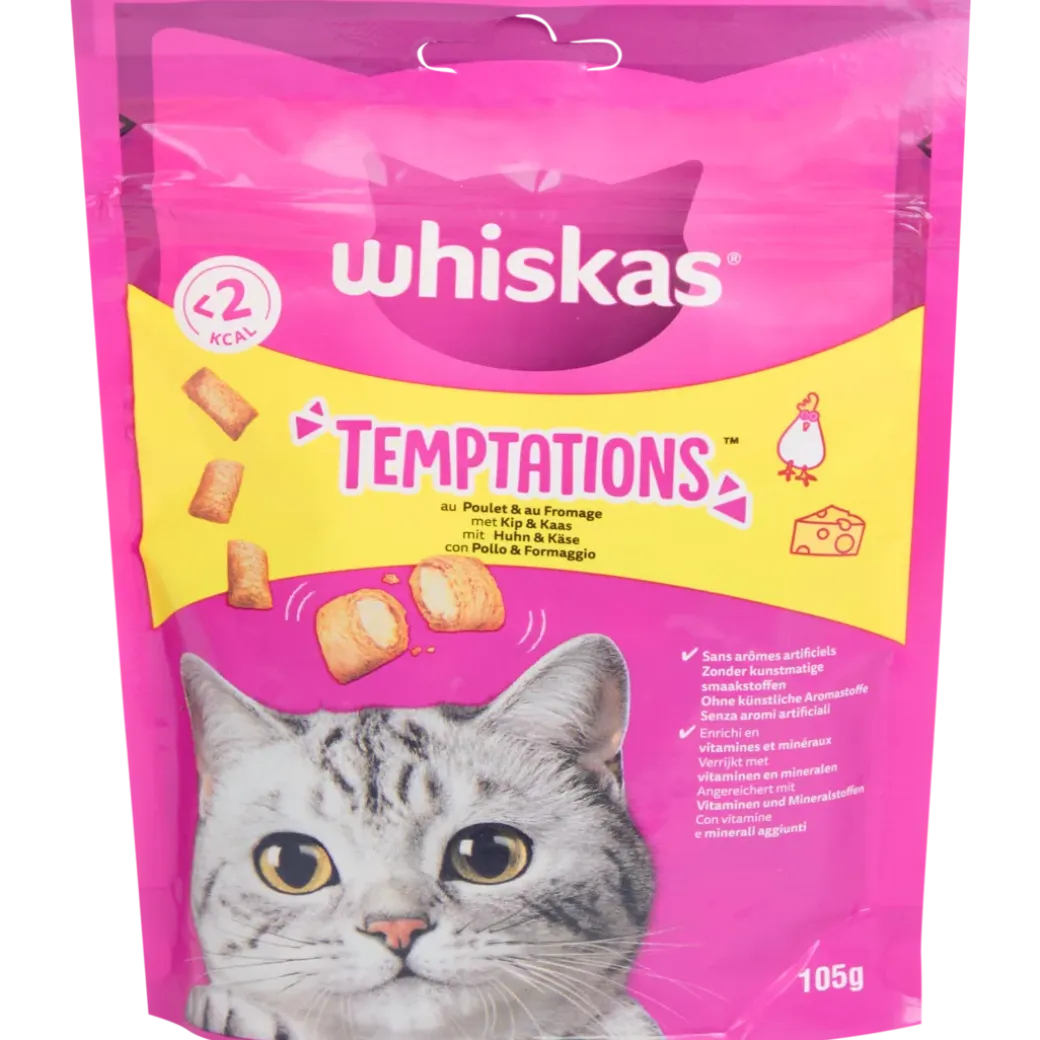 Friandises pour chat Whiskas Temptations Poulet et fromage | Action FR
