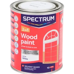 Laque satinée pour bois 2-en-1 Spectrum Blanc Blanc 750 ml | Action FR