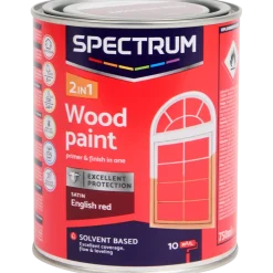 Laque satinée pour bois 2-en-1 Spectrum Rouge anglais Rouge 750 ml | Action FR