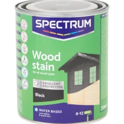 Lasure noire opaque pour bois Spectrum Noir 750 ml | Action FR