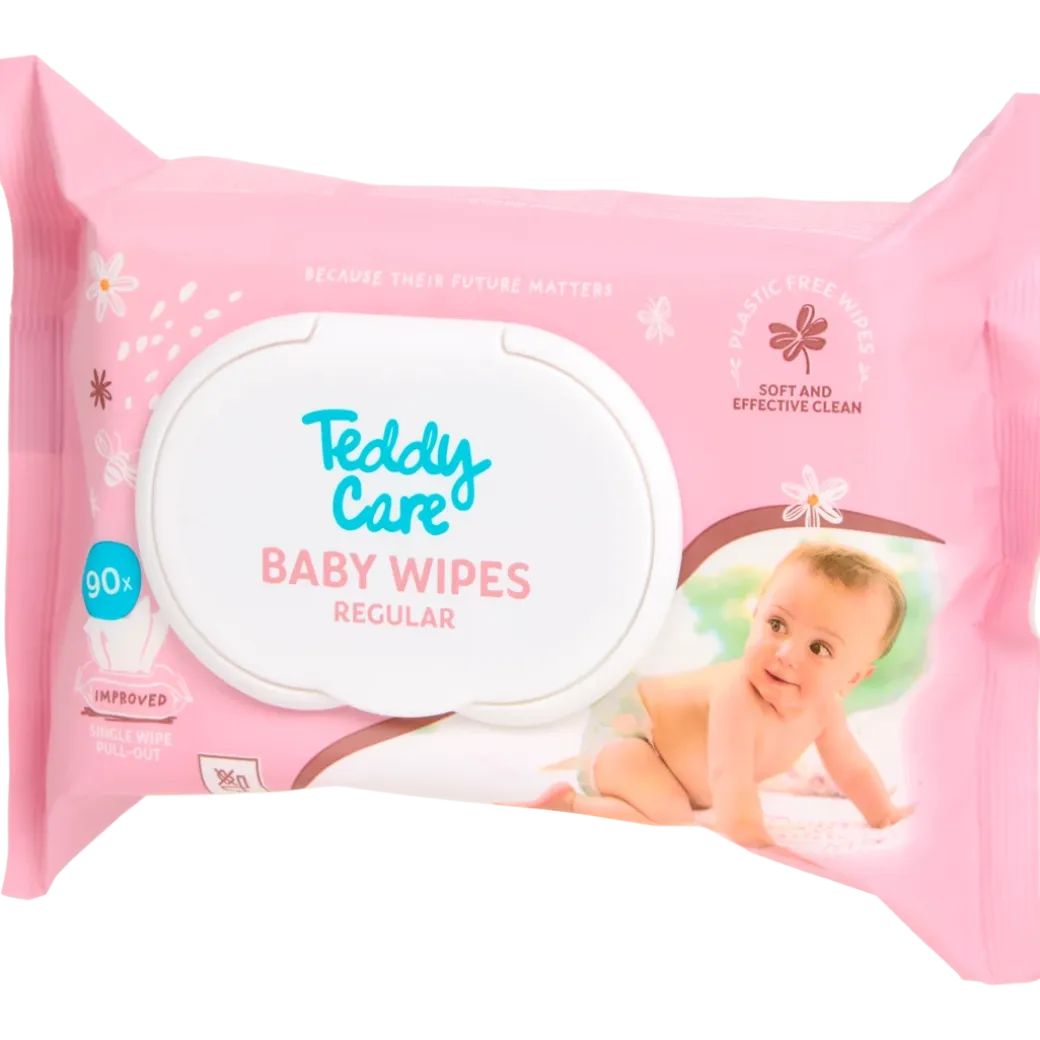 Lingettes pour bébé Teddy Care Regular 90 Pièces | Action FR