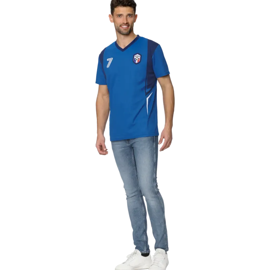 Maillot de football aux couleurs de la France Bleu Homme | Action FR