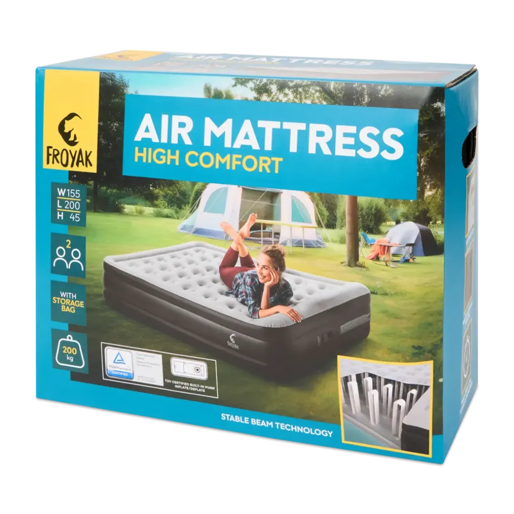 Matelas gonflable 2 personnes Froyak 200 x 155 x 45 cm | Action FR
