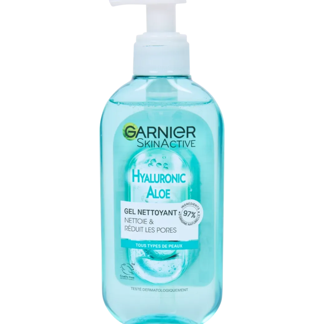 Nettoyant visage Garnier Skin Active Acide hyaluronique et Aloe Vera | Action FR