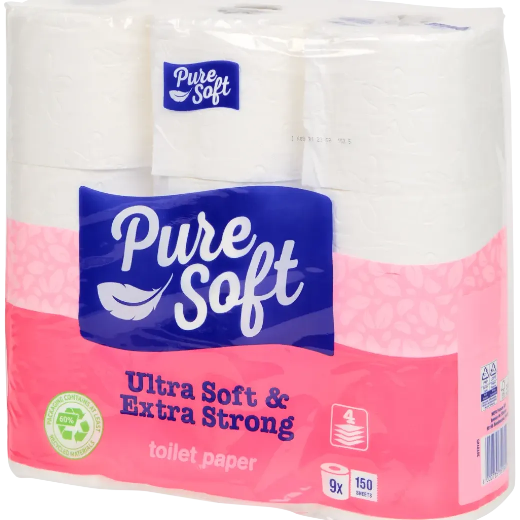 Papier toilette Pure Soft Ultra Doux & Ultra Résistant 9 Pièces | Action FR