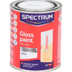 Peinture alkyde haute brillance Spectrum Blanc Blanc 0.75 litre | Action FR