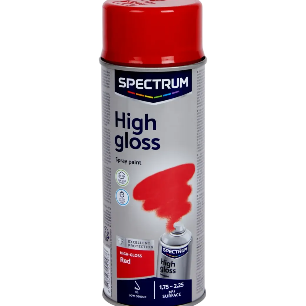 Peinture en aérosol haute brillance Spectrum Rouge Rouge 400 g | Action FR