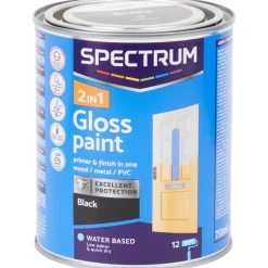 Peinture haute brillance 2-en-1 Spectrum Noir Noir 750 ml | Action FR