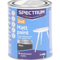 Peinture mate 2-en-1 Spectrum Noir Noir 750 ml | Action FR