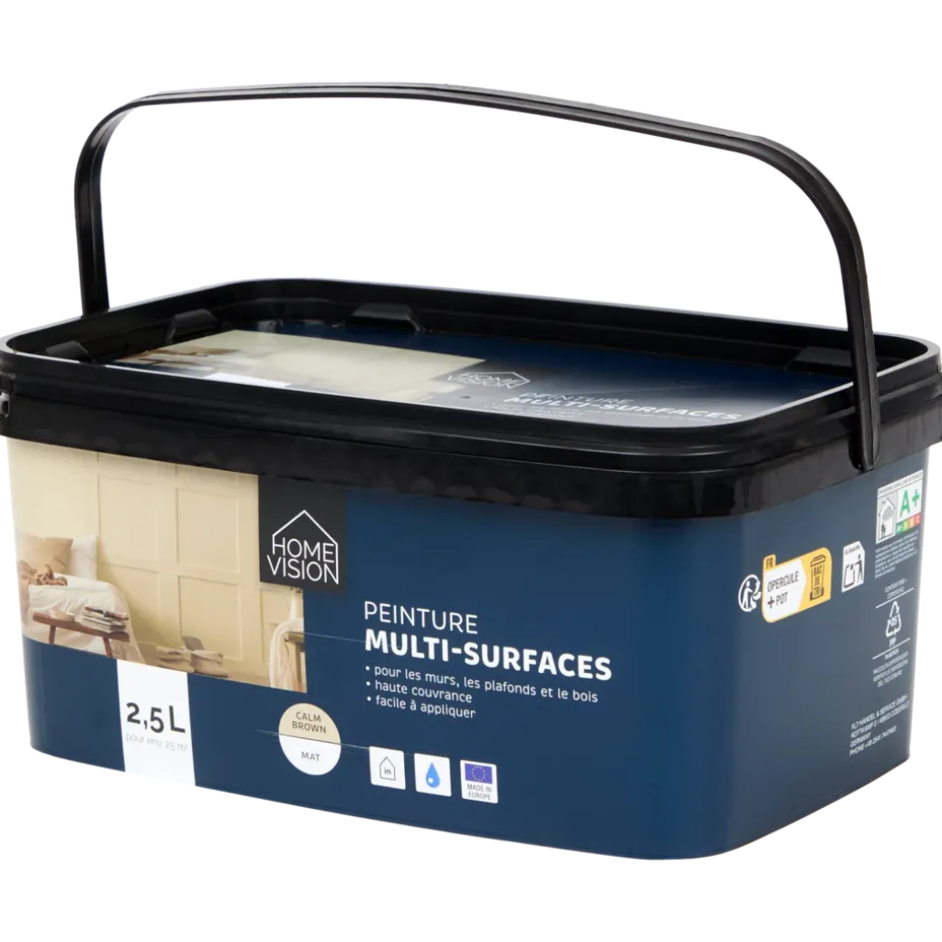 Peinture mate multi-surfaces Home Vision Calm Brown Brun | Action FR