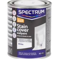 Peinture murale blanche Spectrum 2 en 1 Masque-taches Blanc | Action FR