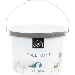 Peinture murale mate Home Vision RAL 9010 Blanc 10 litre | Action FR