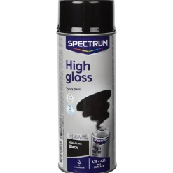Peinture noire en aérosol haute brillance Spectrum Noir 400 ml | Action FR