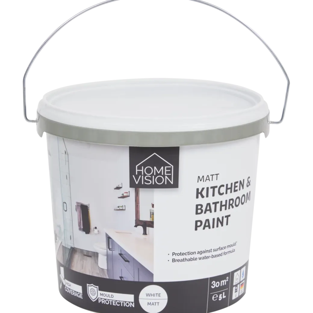 Peinture pour salle de bain et cuisine Home Vision Blanc mat Blanc | Action FR