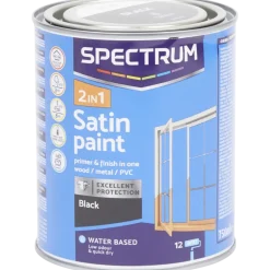 Peinture satinée 2-en-1 Spectrum Noir Noir 750 ml | Action FR