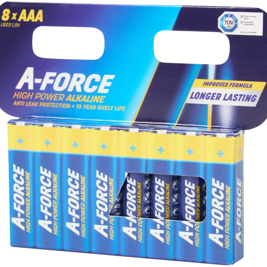 Piles A-Force High Power Alkaline AAA 8 Pièces | Action FR