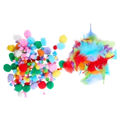 Plumes et pompons pour loisirs créatifs | Action FR