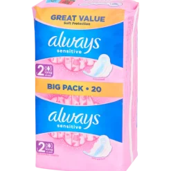 Serviette hygiénique Always Sensitive 20 Pièces | Action FR